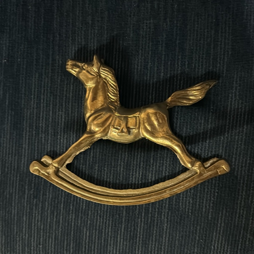 Brass rocking horse